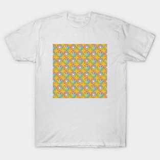 Psychedelic Flowers & Smileys T-Shirt